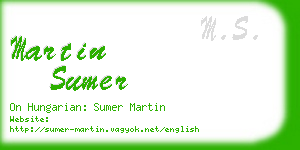 martin sumer business card